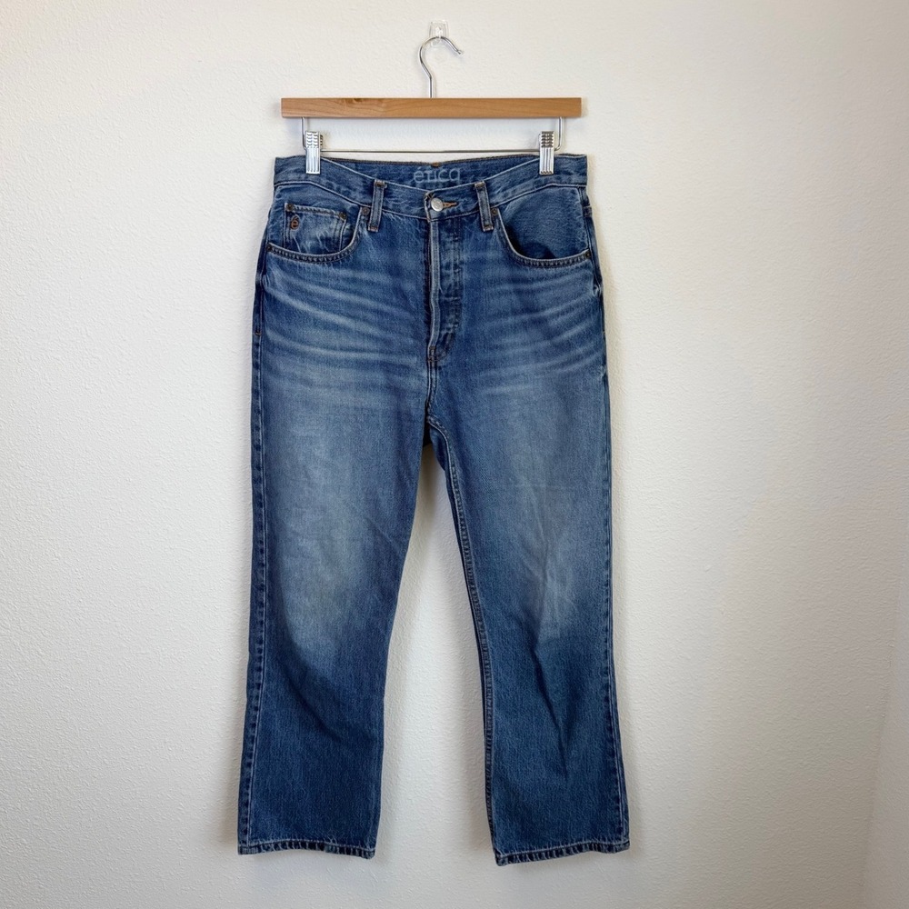 Etica Josie High Rise Crop Jeans Womens 27 Button Fly Medium Wash‎ Ethical